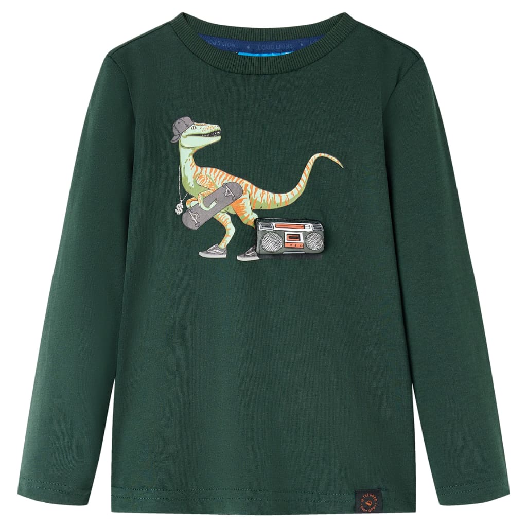VidaXL Kindershirt mit langen Ärmeln 140 Dunkelgrün