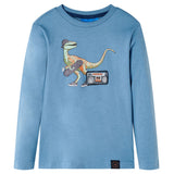 VidaXL Kindershirt mit langen Ärmeln 104 Mittelblau