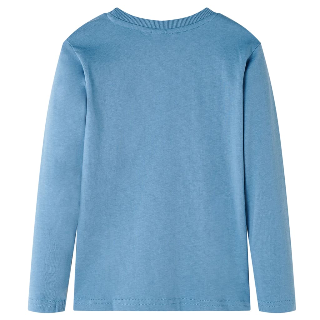 VidaXL Kindershirt mit langen Ärmeln 104 Mittelblau