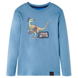 VidaXL Kindershirt mit langen Ärmeln 116 Mittelblau