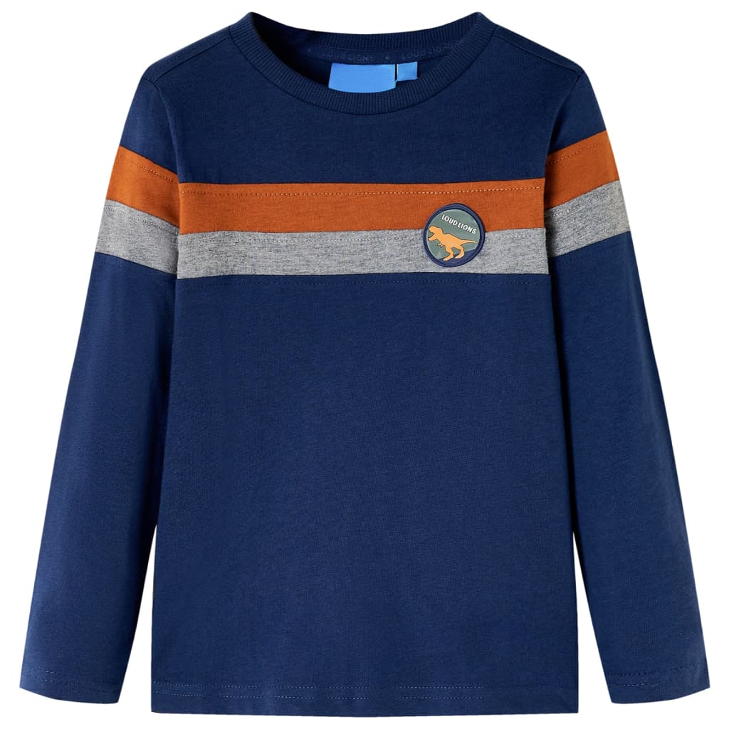 VidaXL Kindershirt mit langen Ärmeln 116 Marineblau