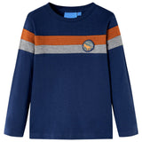 VidaXL Kindershirt mit langen Ärmeln 128 Marineblau
