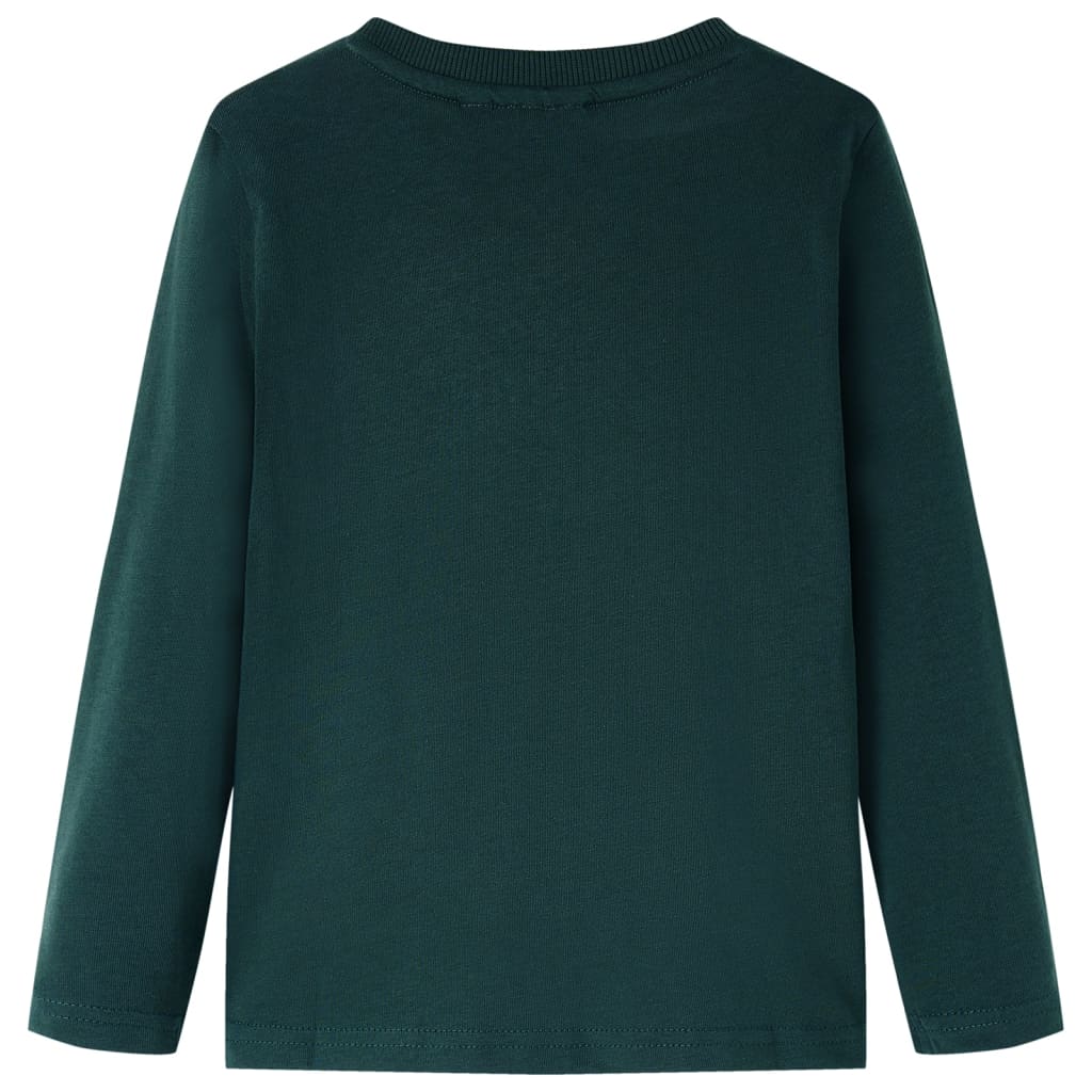 VidaXL Kindershirt mit langen Ärmeln 128 Dunkelgrün
