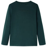 VidaXL Kindershirt mit langen Ärmeln 128 Dunkelgrün