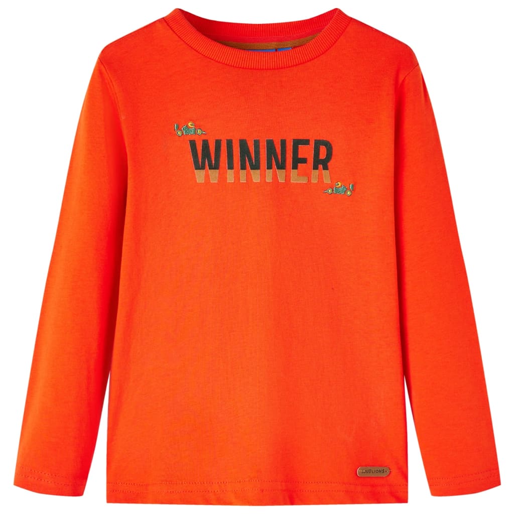 VidaXL Kindershirt mit langen Ärmeln 128 leuchtend orange