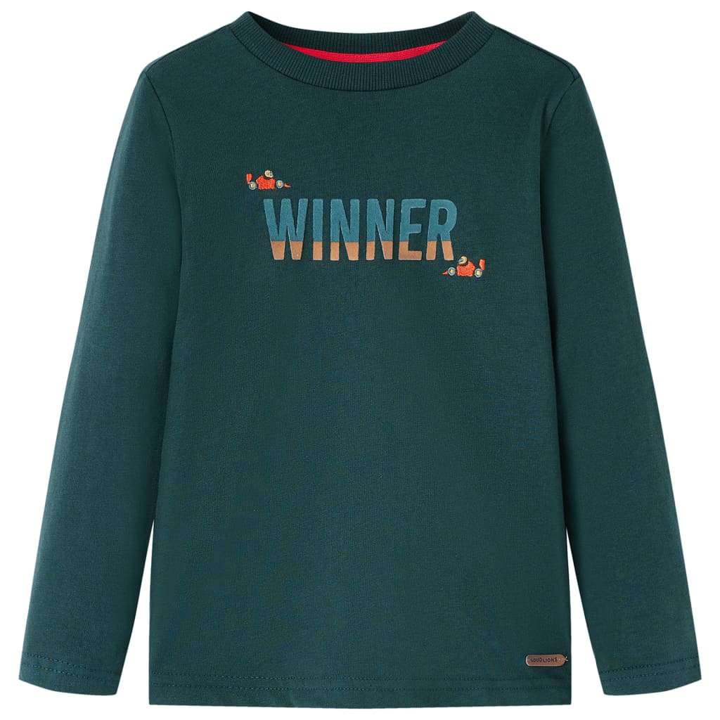 VidaXL Kindershirt mit langen Ärmeln 128 Dunkelgrün