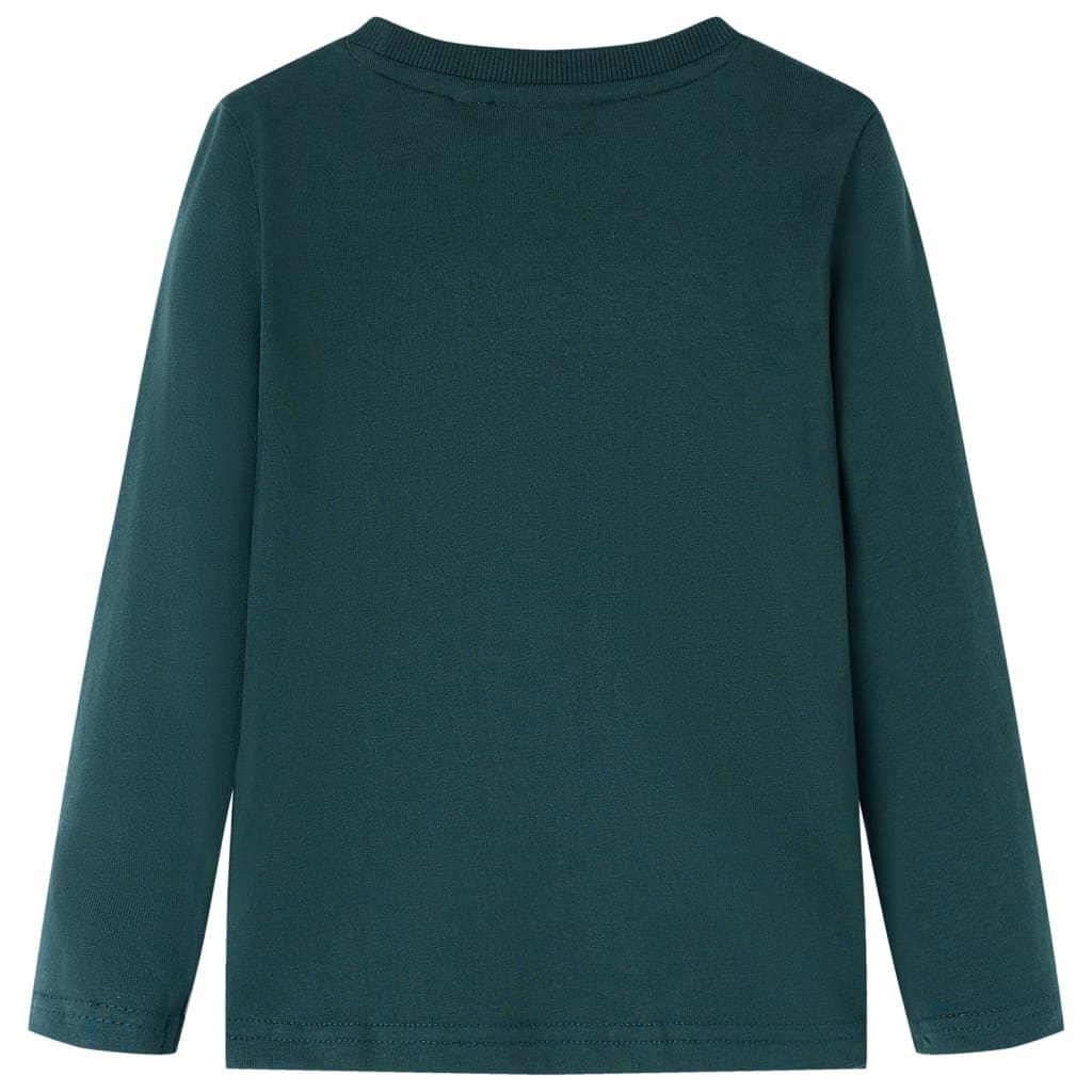 VidaXL Kindershirt mit langen Ärmeln 128 Dunkelgrün
