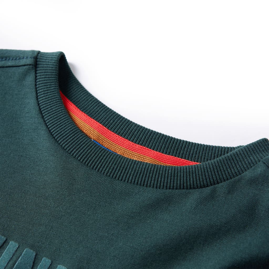 VidaXL Kindershirt mit langen Ärmeln 128 Dunkelgrün