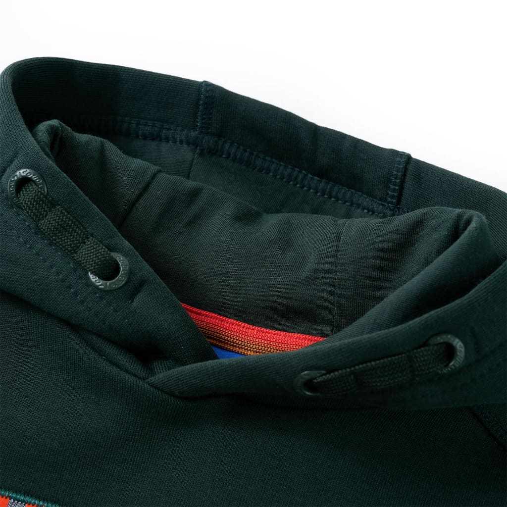 VidaXL Kinderpullover mit Kapuze 128 Dunkelgrün