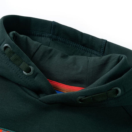 VidaXL Kinderpullover mit Kapuze 140 Dunkelgrün