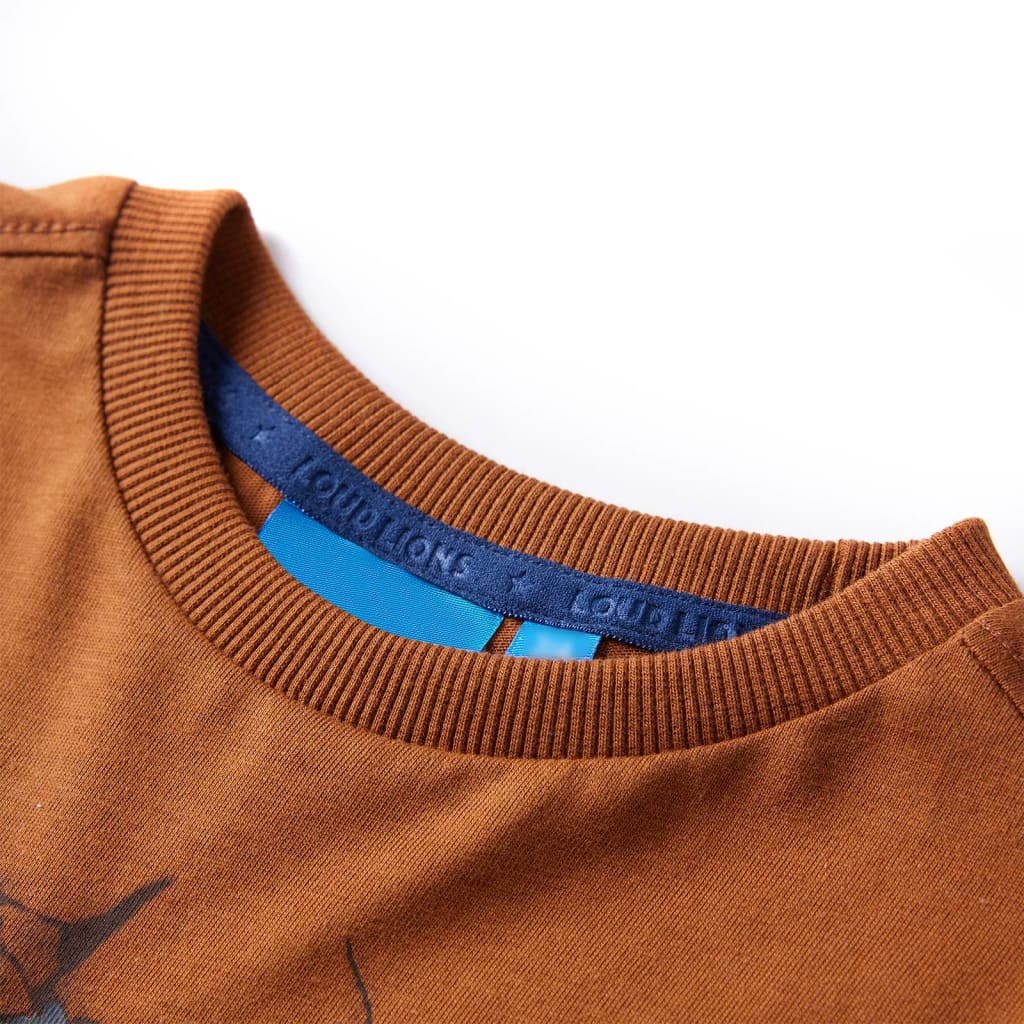 VidaXL Kindershirt mit langen Ärmeln 116 cognacfarben