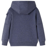 VidaXL Kinderstrickjacke mit Kapuze und Reißverschluss 92 dunkelblau gemischt