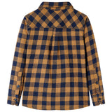 VidaXL Kinderhemd kariert 92 Cognac und Blau