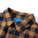 VidaXL Kinderhemd kariert 128 Cognac und Blau