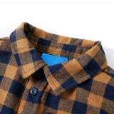 VidaXL Kinderhemd kariert 140 Cognac und Blau
