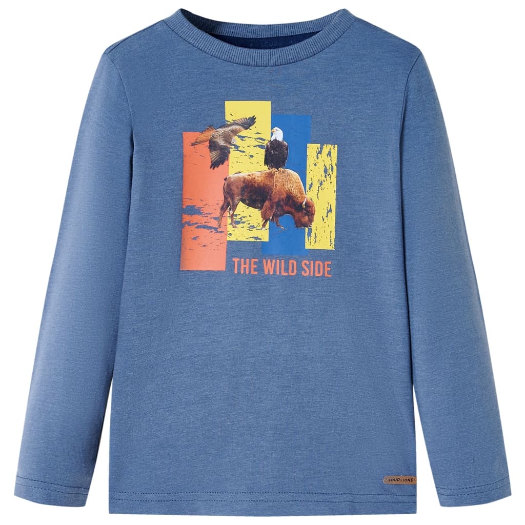 VidaXL Kindershirt mit langen Ärmeln 104 blau gemischt