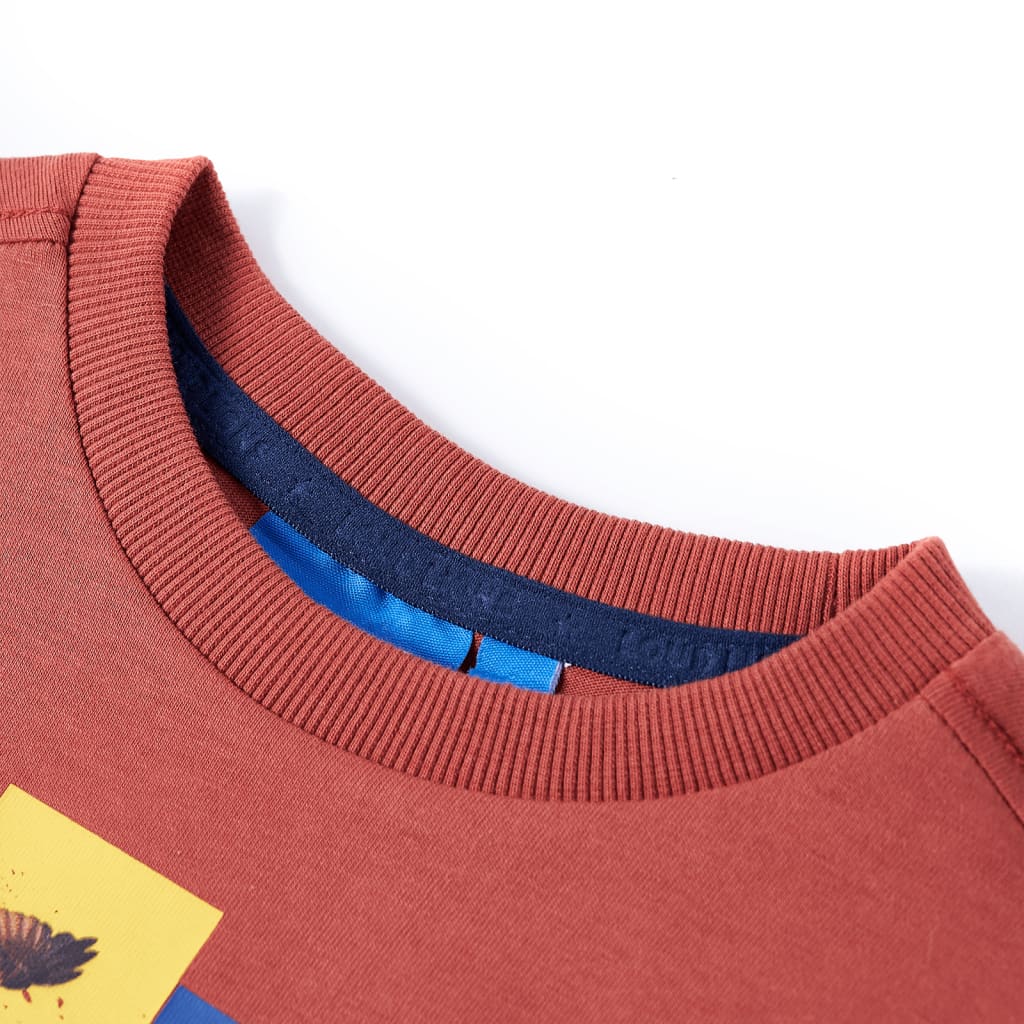 VidaXL Kindershirt mit langen Ärmeln 128 hennafarben