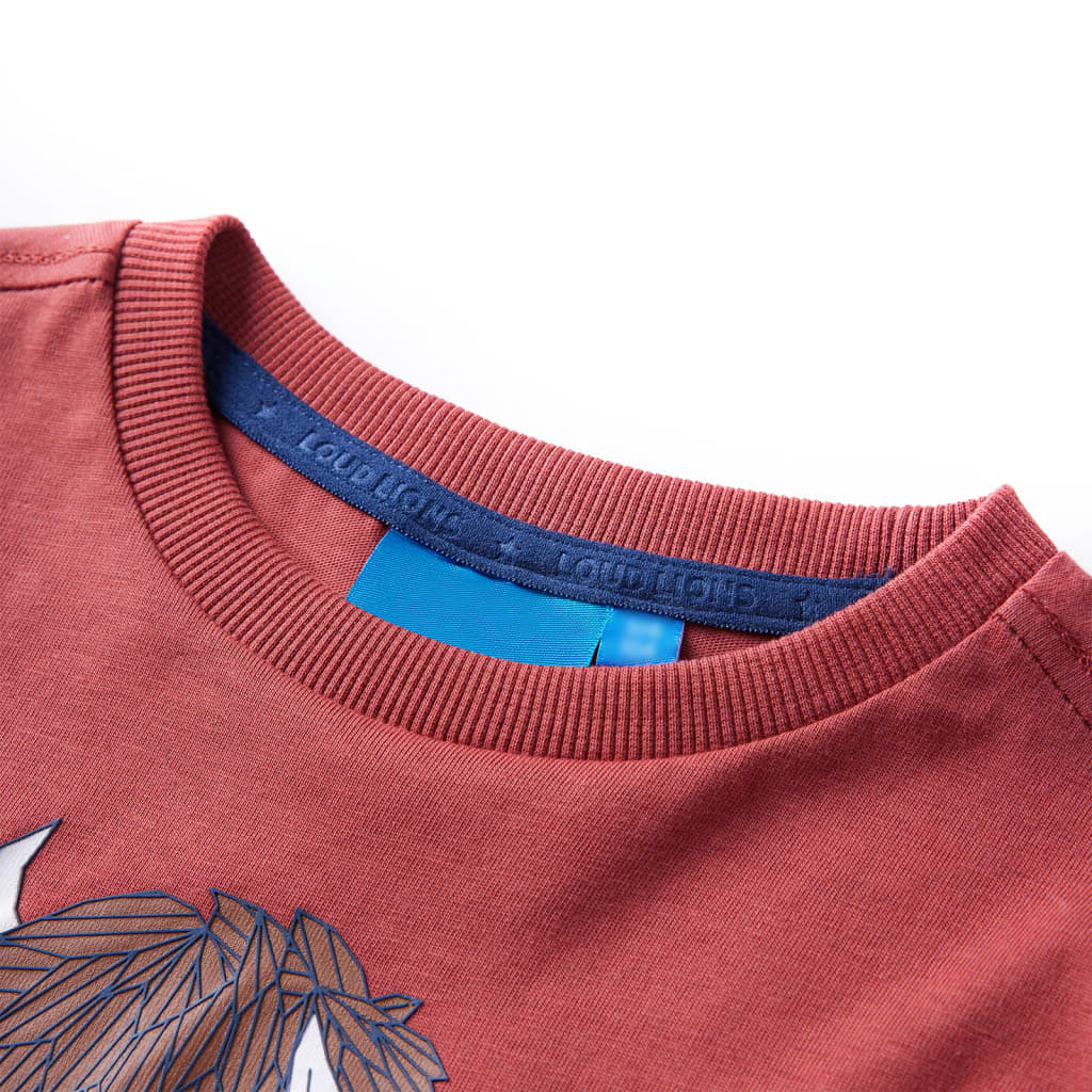 VidaXL Kindershirt mit langen Ärmeln 92 Rotbraun
