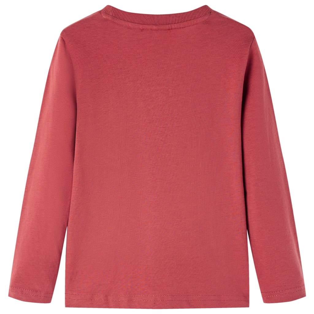 VidaXL Kindershirt mit langen Ärmeln 128 Rotbraun