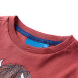 VidaXL Kindershirt mit langen Ärmeln 128 Rotbraun
