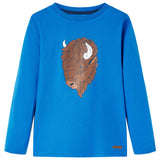 VidaXL Kindershirt mit langen Ärmeln 128 Kobaltblau