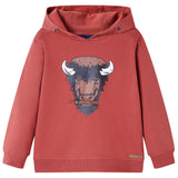 VidaXL Kinderpullover mit Kapuze 92 Rotbraun