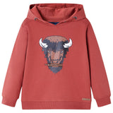 VidaXL Kinderpullover mit Kapuze 116 Rotbraun