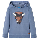 VidaXL Kinderpullover mit Kapuze 104 blau gemischt