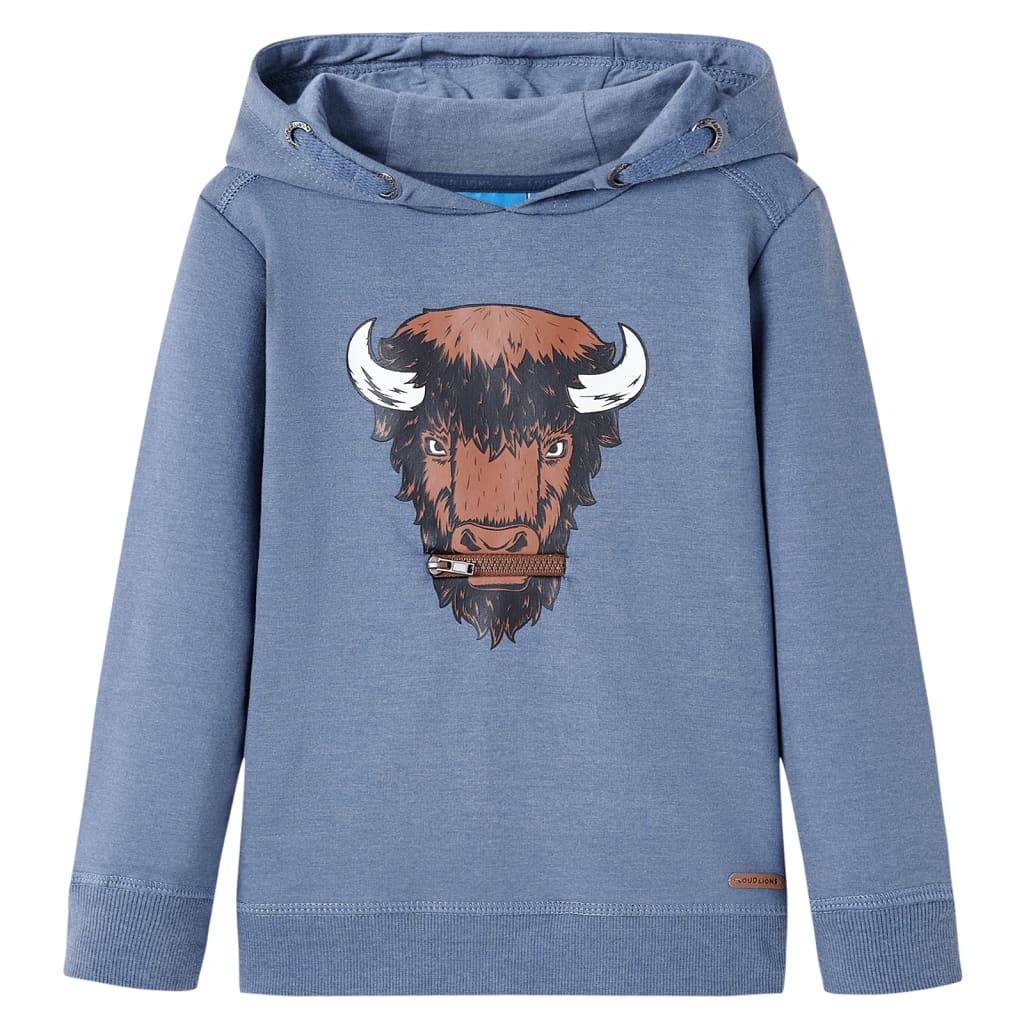 VidaXL Kinderpullover mit Kapuze 128 blau gemischt
