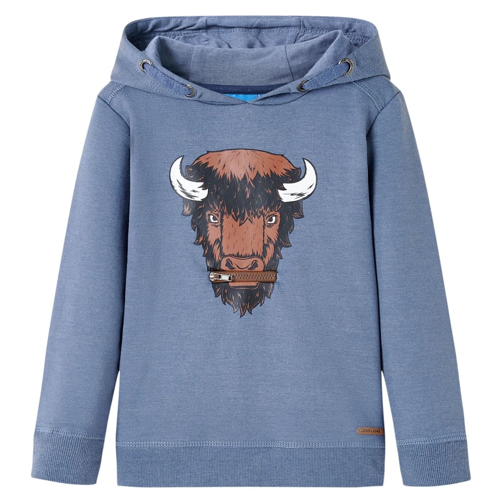 VidaXL Kinderpullover mit Kapuze 140 blau gemischt