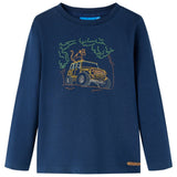 VidaXL Kindershirt mit langen Ärmeln 128 Marineblau