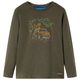 VidaXL Kindershirt mit langen Ärmeln 92 Khaki