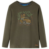 VidaXL Kindershirt mit langen Ärmeln 116 Khaki