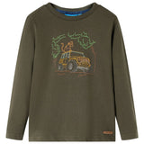 VidaXL Kindershirt mit langen Ärmeln 128 Khaki