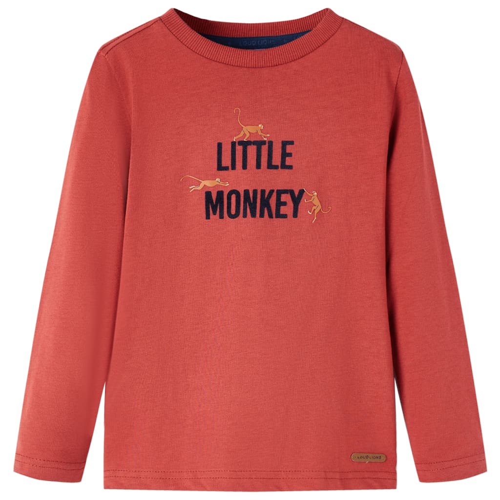 VidaXL Kindershirt mit langen Ärmeln 140 Rotbraun