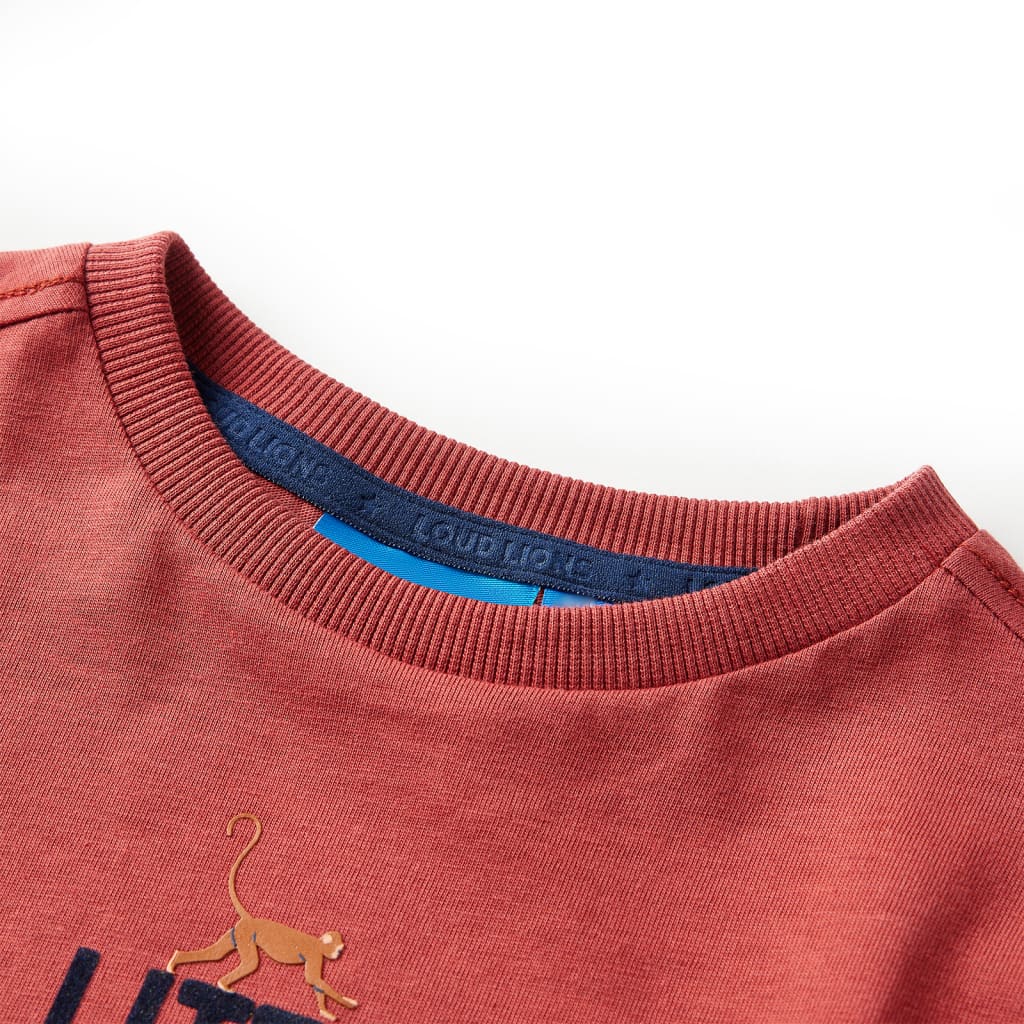 VidaXL Kindershirt mit langen Ärmeln 140 Rotbraun
