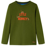 VidaXL Kindershirt mit langen Ärmeln 92 dunkles Khaki