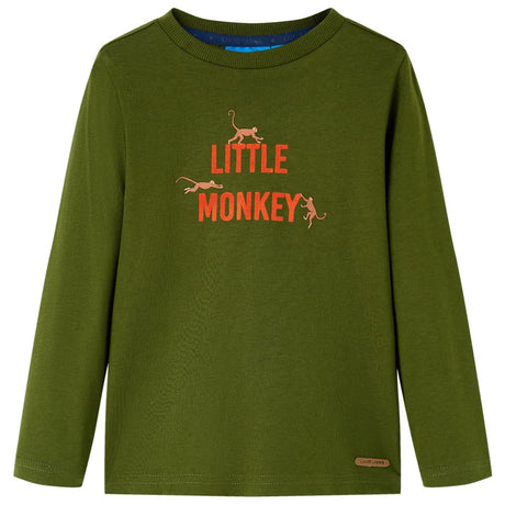 VidaXL Kindershirt mit langen Ärmeln 104 dunkles Khaki