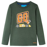 VidaXL Kindershirt mit langen Ärmeln 92 Dunkelgrün