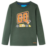 VidaXL Kindershirt mit langen Ärmeln 128 Dunkelgrün