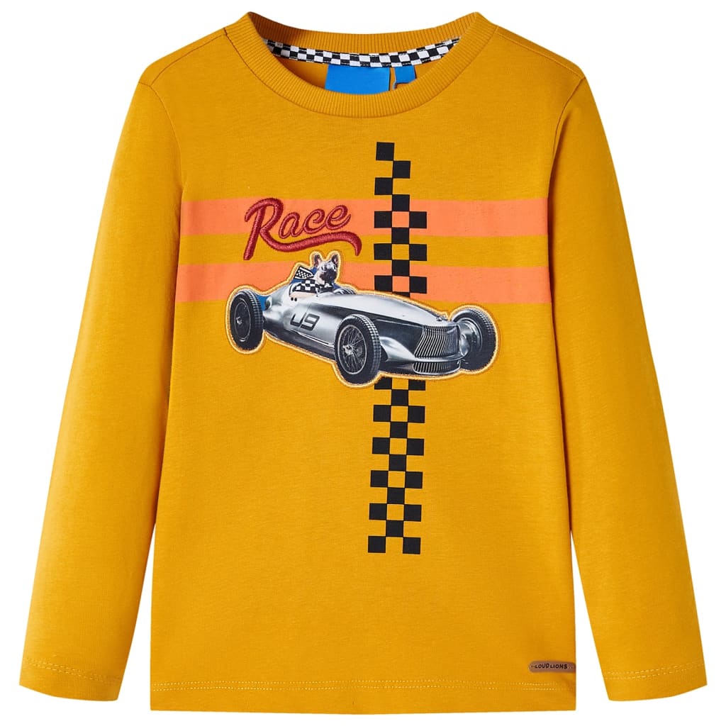 VidaXL Kindershirt mit langen Ärmeln 92 Ocker
