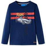 VidaXL Kindershirt mit langen Ärmeln 104 Marineblau