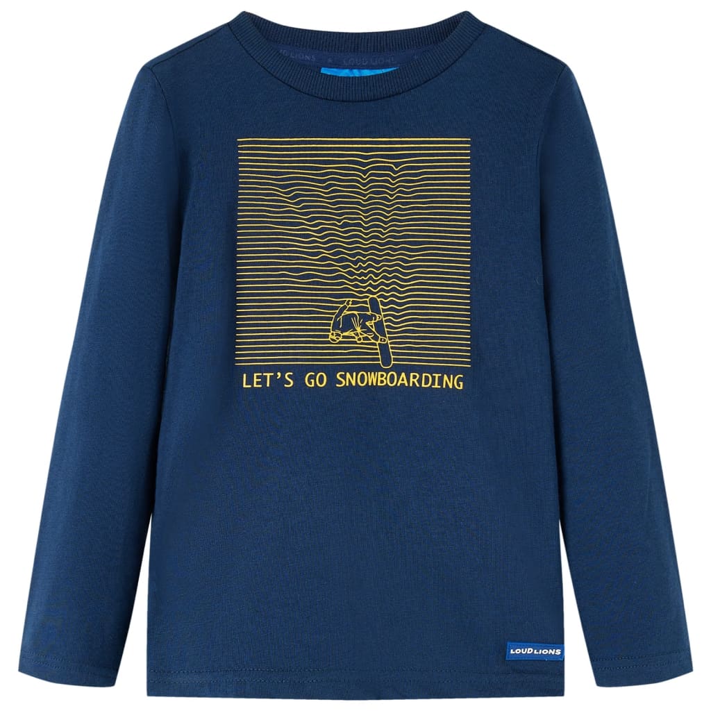 VidaXL Kindershirt mit langen Ärmeln 92 Marineblau
