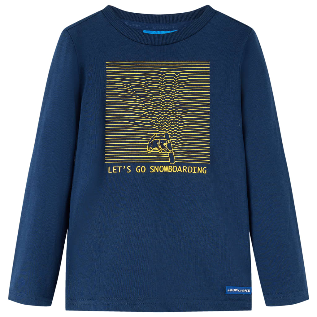 VidaXL Kindershirt mit langen Ärmeln 104 Marineblau