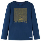 VidaXL Kinderhemd mit langen Ärmeln 140 Marineblau