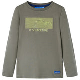 VidaXL Kindershirt mit langen Ärmeln 116 Khaki