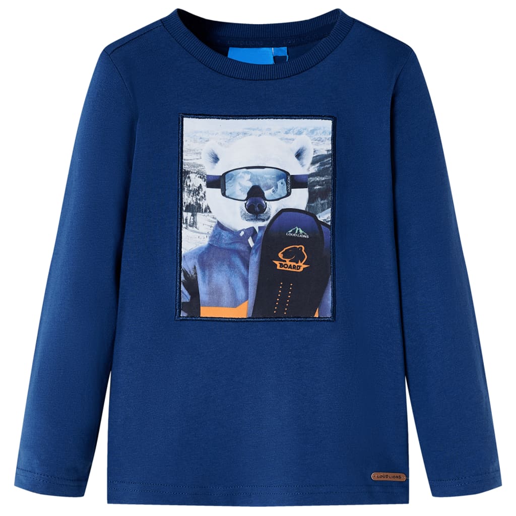 VidaXL Kindershirt mit langen Ärmeln 92 Jeansblau