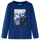 VidaXL Kindershirt mit langen Ärmeln 128 Jeansblau