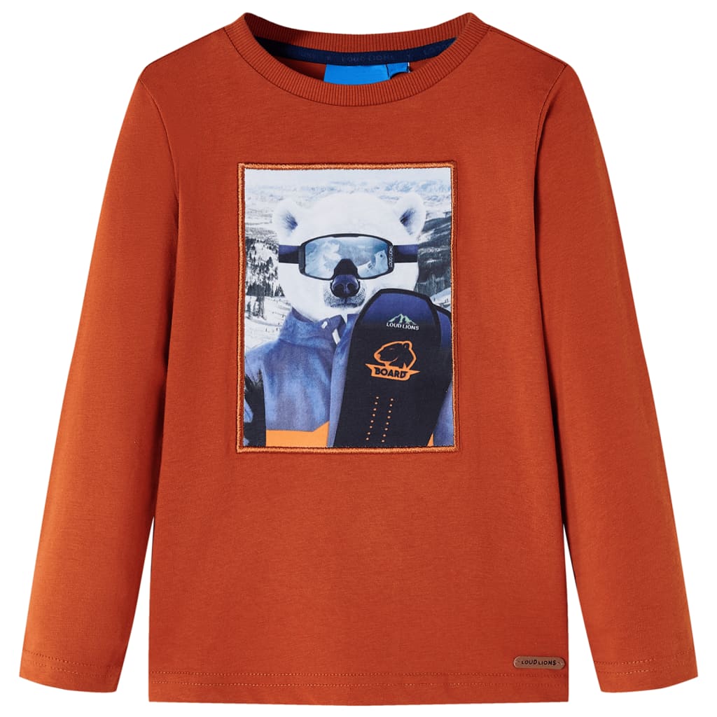 VidaXL Kindershirt mit langen Ärmeln 128 hellrostfarben