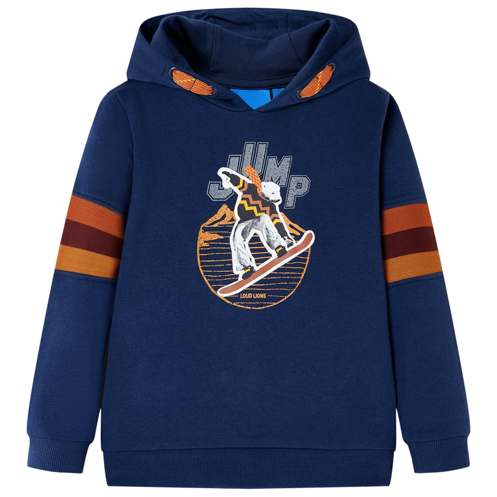 VidaXL Kinderpullover mit Kapuze 128 Marineblau